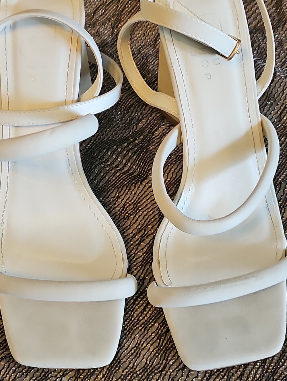 Women’s Cream Strappy Square-Toe Sandals